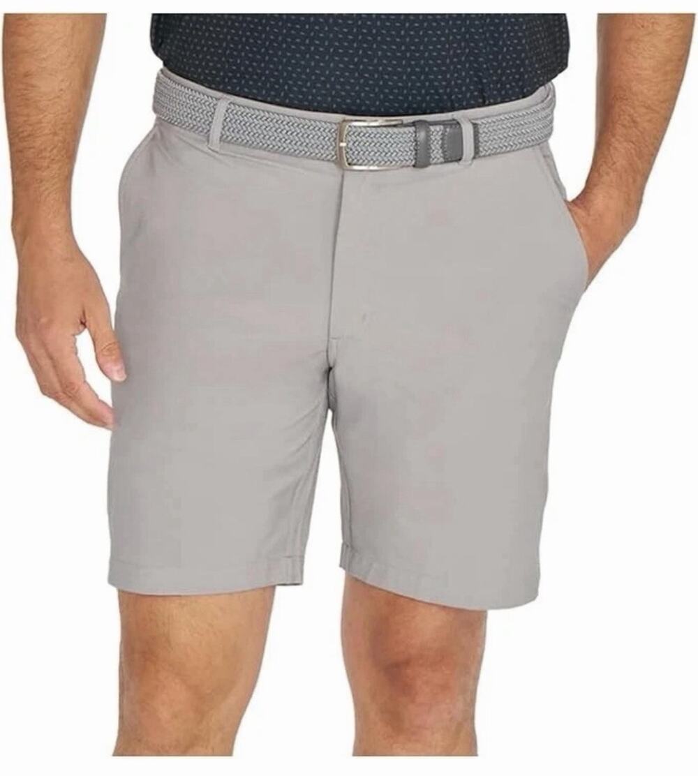 Greg Norman Men’s Performance Stretch Wicking Golf Shorts in Gray, Size 36